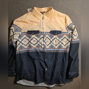 NWT Ouku Mens 3X Button Down. New Mexican Cowboy. Rodeo, Cattledrive Western.